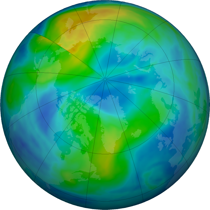 Arctic ozone map for 28 October 2016